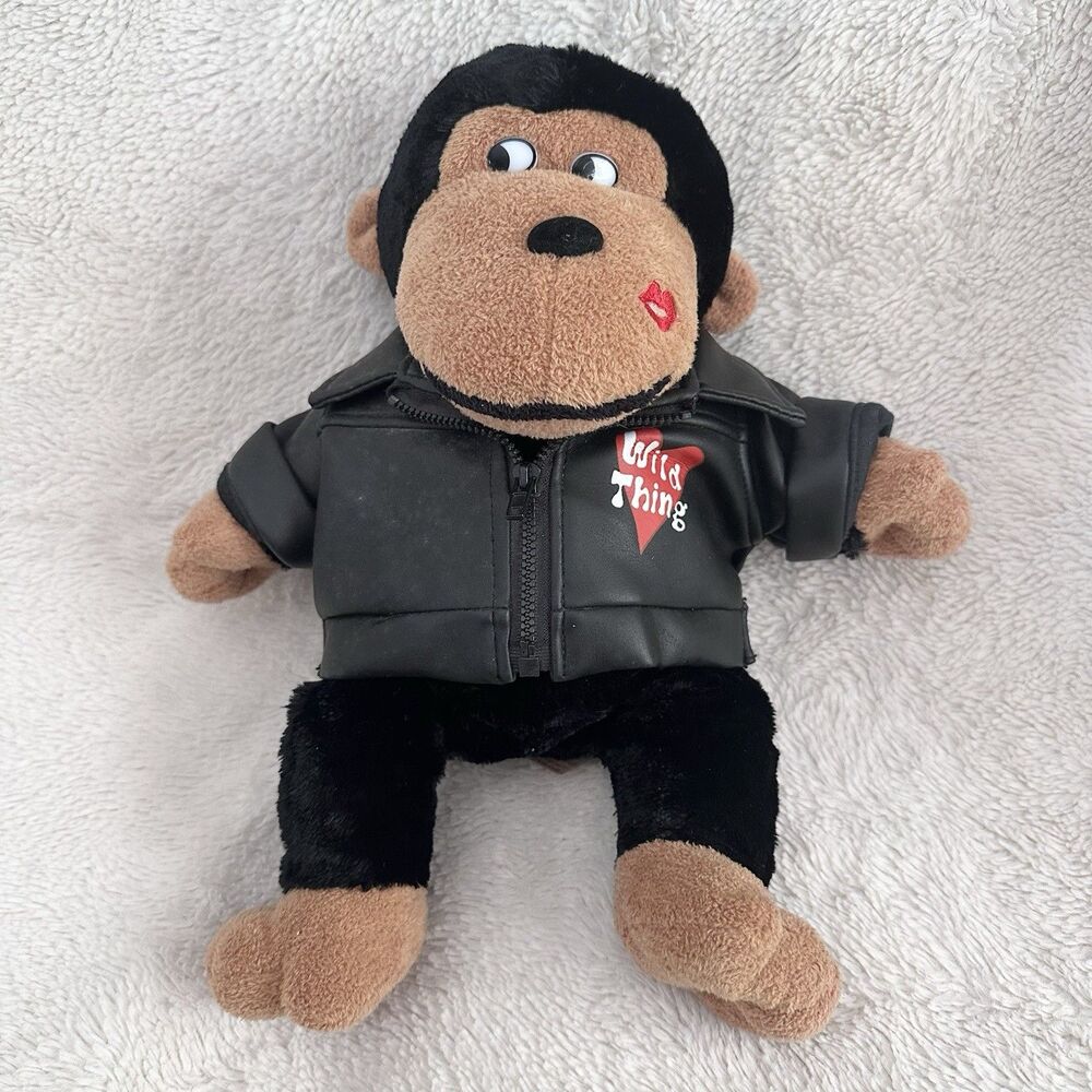 Dan Dee Wild Thing Side Eye Gorilla 12” Leather Jacket Plush Ape Monkey